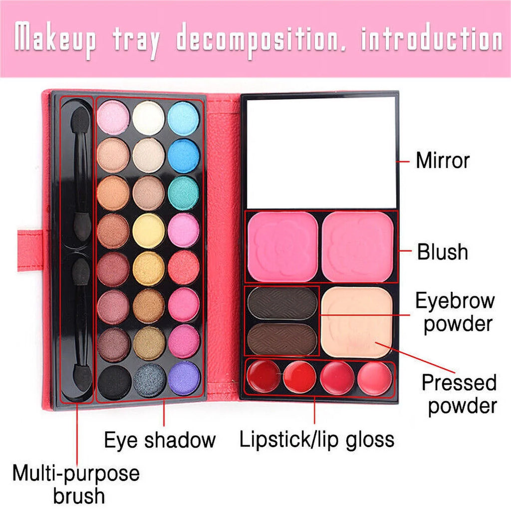 Eyebrow Set Lip Blush Jelly Makeup Eyeshadow Palette Kit 24 Colors Powder Facial
