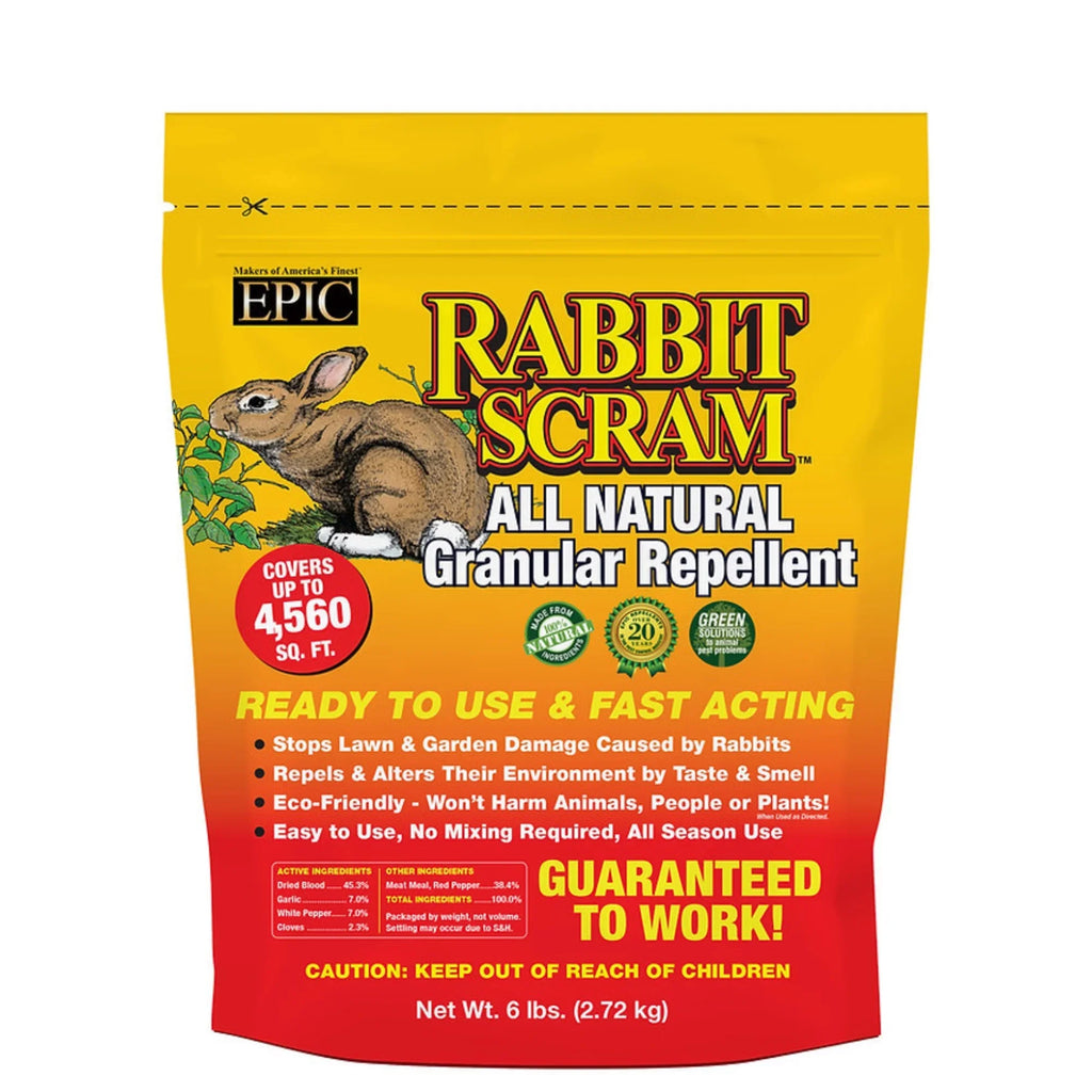 EPIC Bag, Repellent All exterior Use Natural 6lbs Rabbit Granular Ready Animal Scram Resealable To
