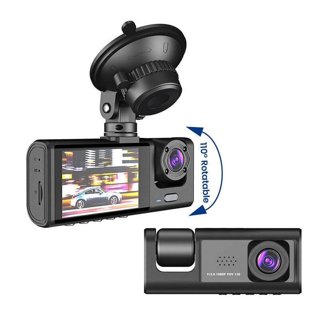 Recorder 1080P Car G-Sensor Camera Lens Cam Front/Rear/Inside Video Dual Dash