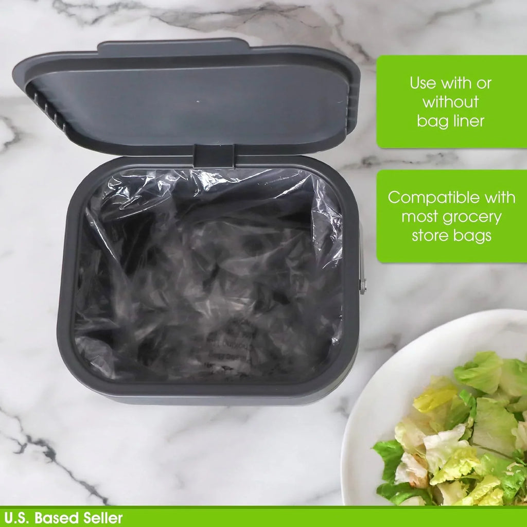 Kitchen For Compost Bucket Scraps, 4L 1Gal For - Small Wall Compost Bin Compost Countertop Bin - And Recycling More Trash, Food Aluminum Or Mounted Indoor Cabinet