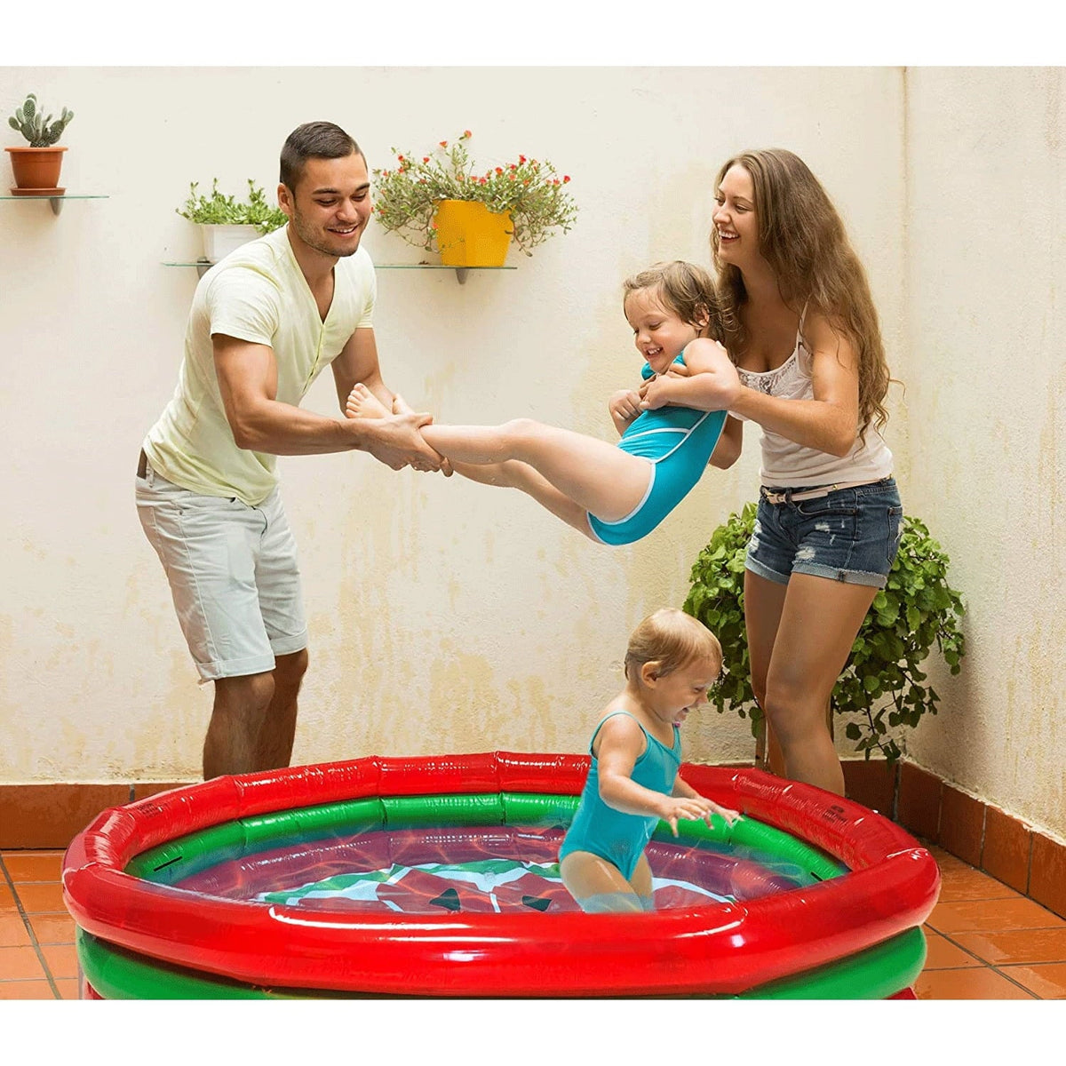 53 3 Hoovy Set Inflatable Inch 59 Swimming Gallon Pool Kiddie Ring Watermelon