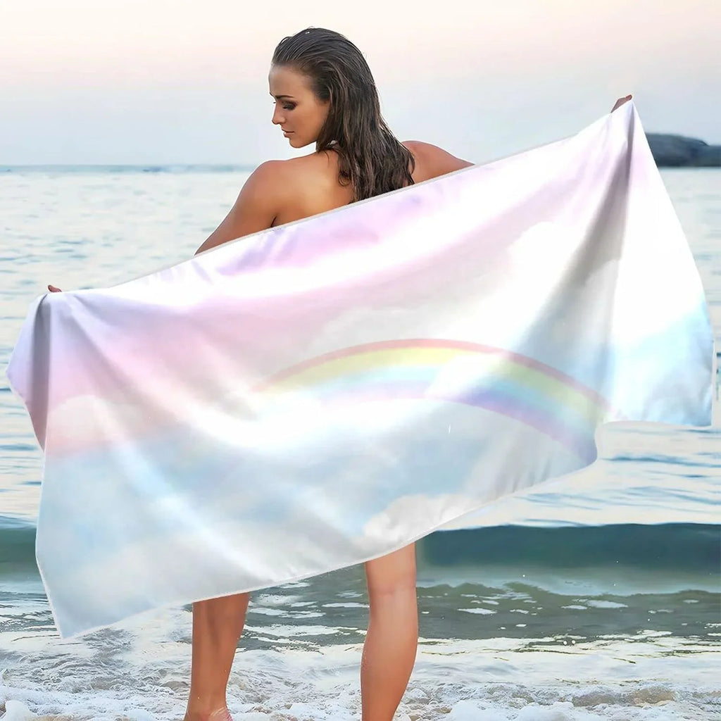 Bestwell - for Beach Sky Holiday（294） Lightweight Rainbow Camping Towel Compact Towel Absorbent Swimming Oversized Magical Super Quick Travel Dry - Towels
