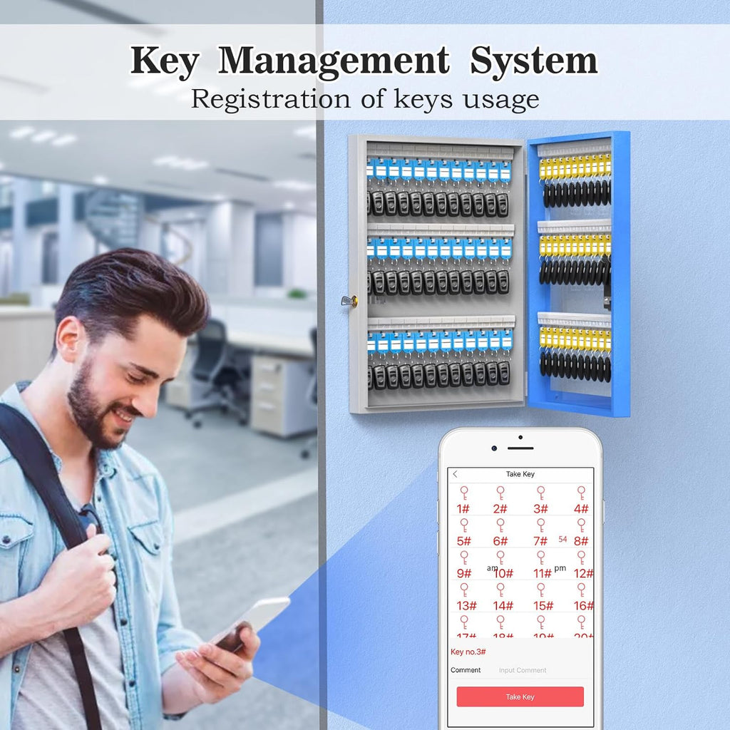 Key Lockbox, Share Key Box Storage Mount, 96 for Car Smart Security Lock Plus, Dealership，， Bluetooth/Fixed OTP Cabinet Wall APP Code Half-Remote