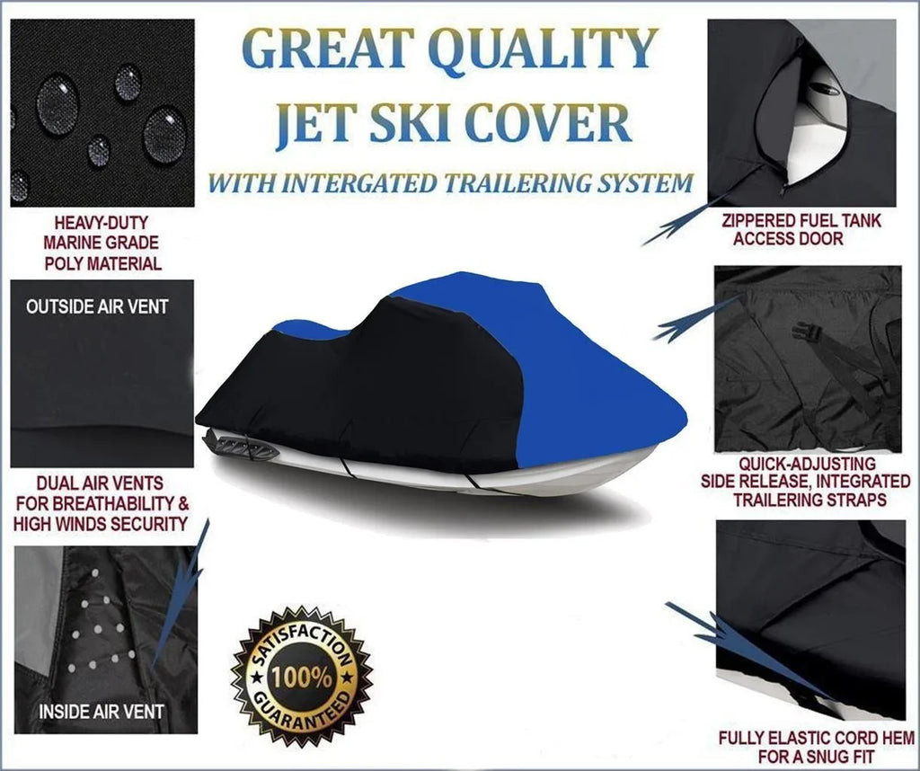 1995 1994 1997 PWC Sea-Doo Sea 1993 / TOP Doo Cover 1999 SKI 1992 SPX Seater COVER BLUE OF LINE THE 1998 Compatible HEAVY-DUTY, 1-2 JET BLACK 1996 for
