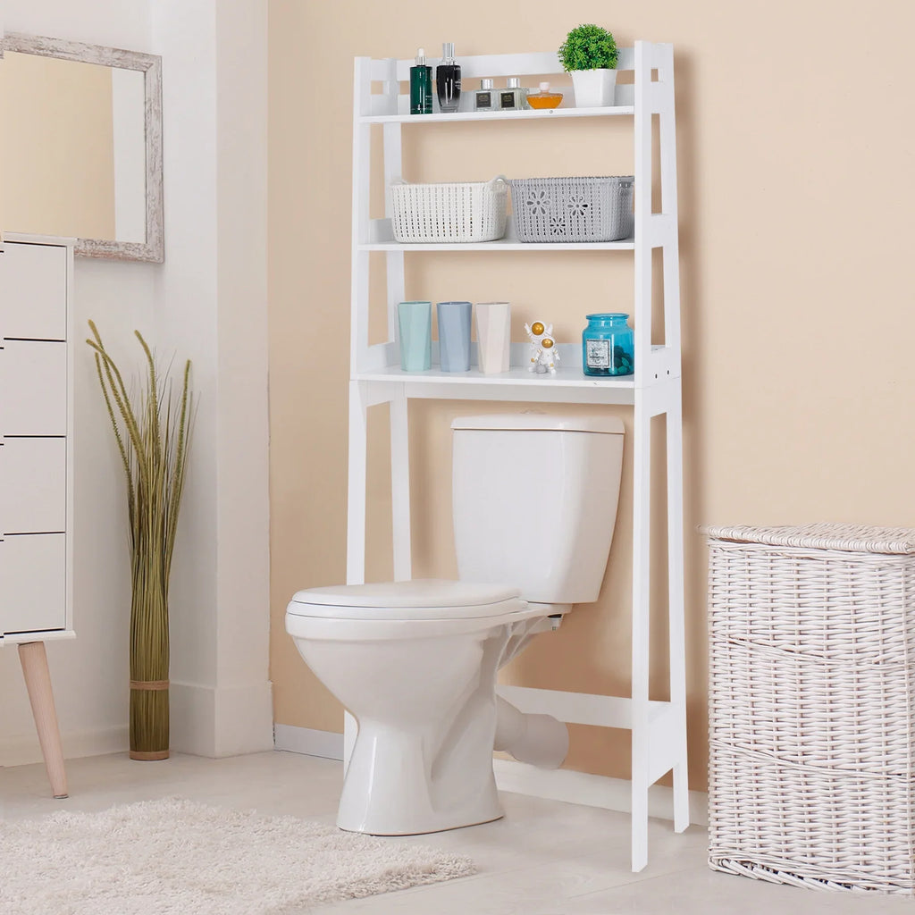 ZENSTYLE 3-Tier Organizer The Toilet Rack Saver Storage Space Bathroom Over Shelf White