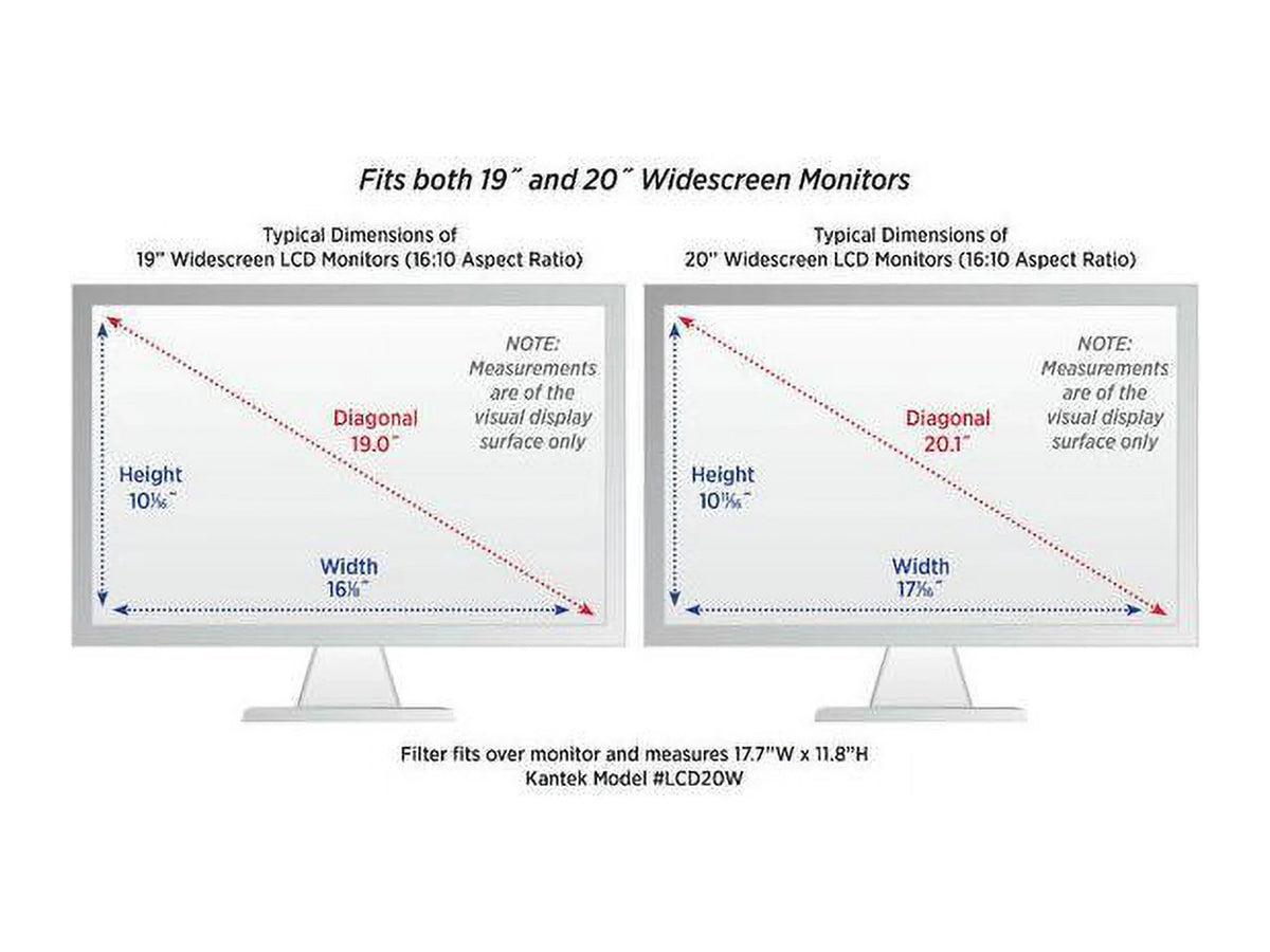 Widescreen Resistant Filter 20" LCD Scratch Silver For Protective Monitor Kantek -