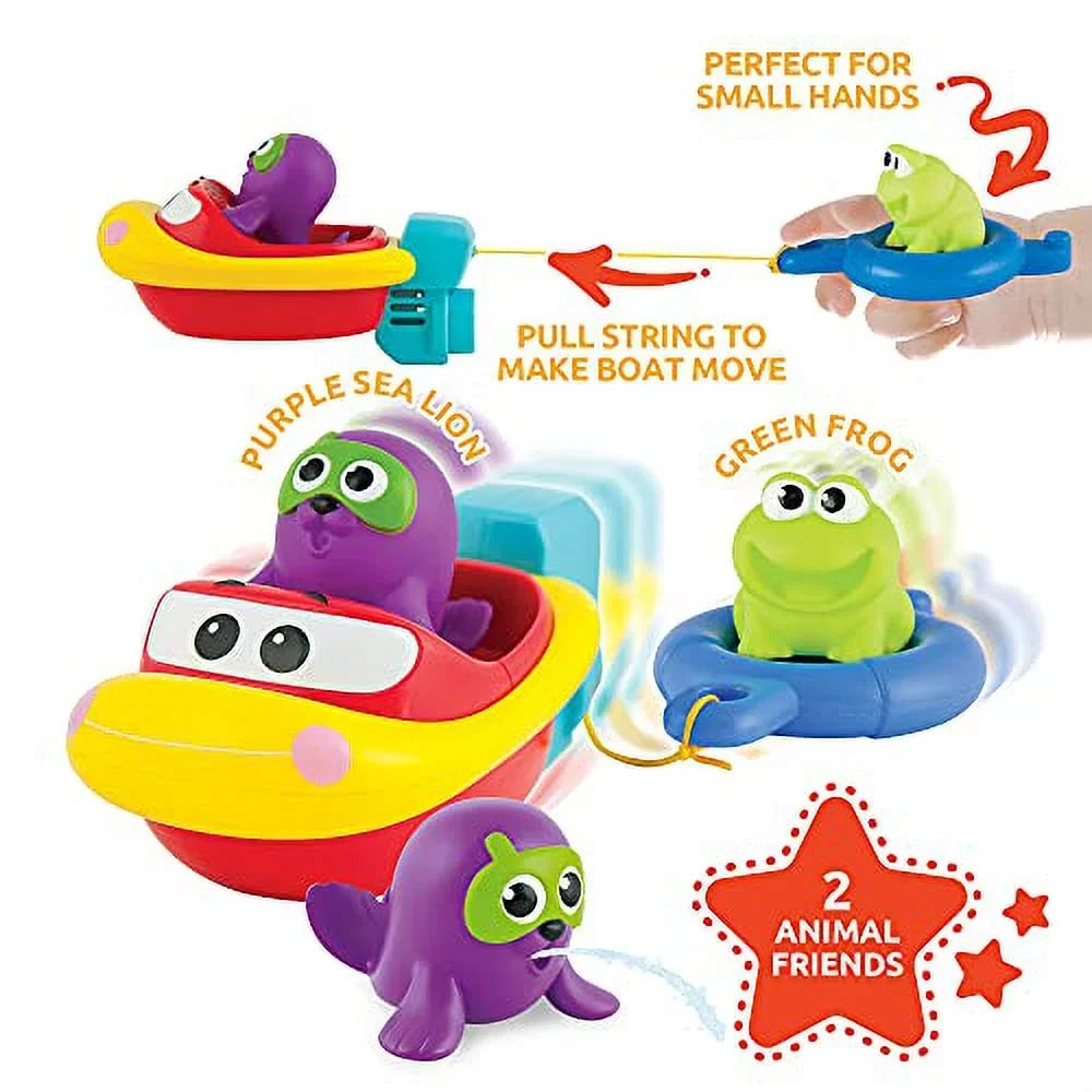 Needed - Durable Kids Girls - No Bath Accessories Bathtub for 'N Toddlers & Pool & & Floating Toy Babies, - for - Pull Boys Plastic, Batteries Boat Go Toys & Child-Safe Boats Seat Playtime KiddoLab