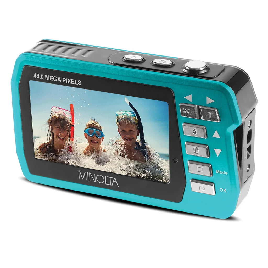 Waterproof (Blue) Digital Camera MN40WP-BL Minolta 48.0-Megapixel