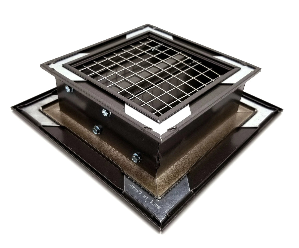 Waterproof Screen 9.5h Aluminum & Vent Dimensions for Rain 17.5w Air X & Grille - Exterior Outer 8"h 16"w - with HVAC Walls Crawl x Crawlspace Vent Mesh - Space Brown