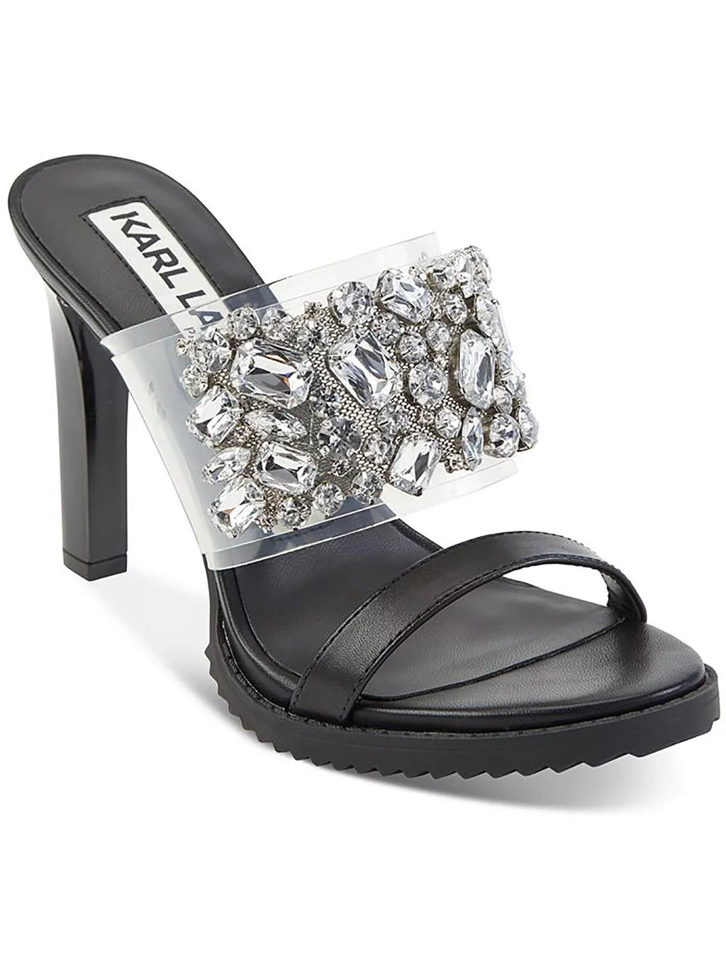 Womens Sandals Lagerfeld Mule Sole Rubber Rhinestone Karl Bedika