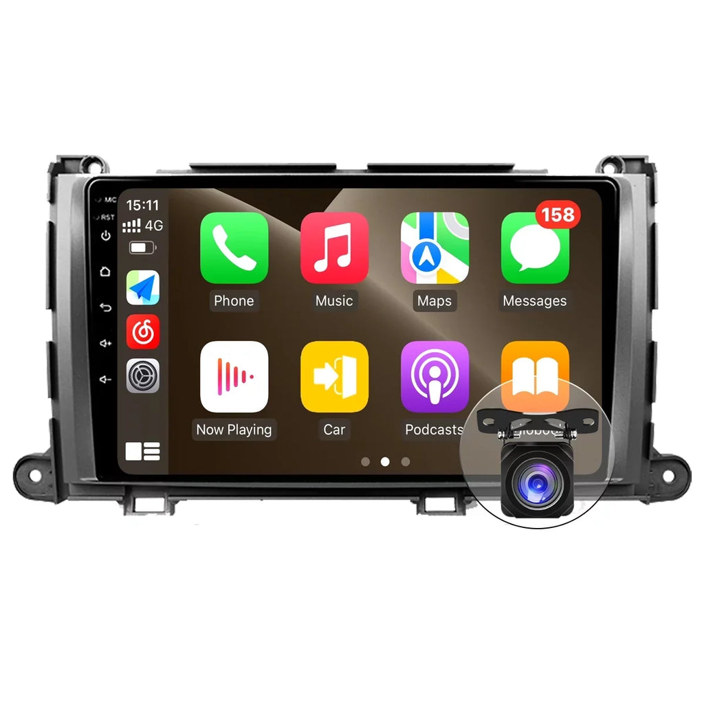 GPS 9 Link For Inch Android CarPlay Car Radio, Roinvou Stereo WiFi with Car Screen Mirror Sienna 2011-2014 Bluetooth Touch Radio 2+32G Support Android Auto Wireless