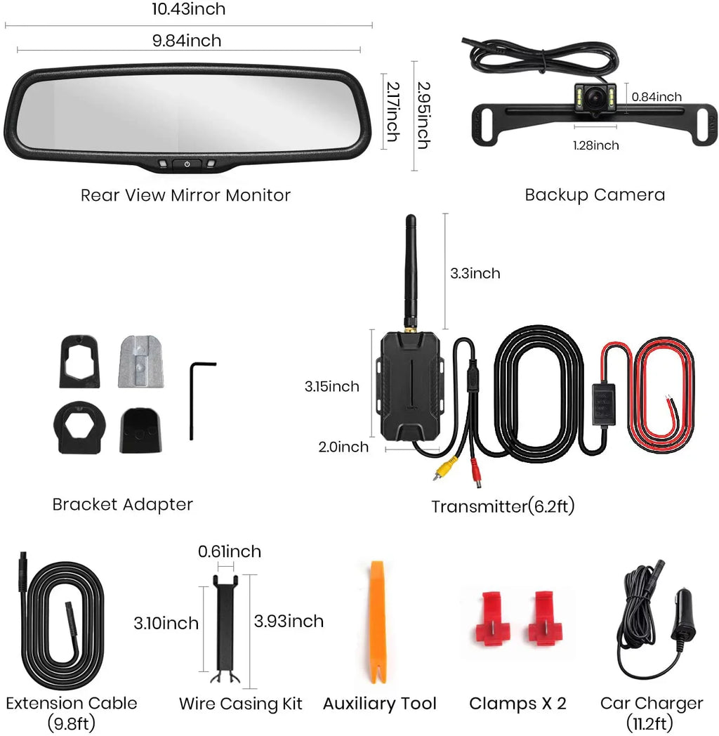 Rear Night Look View Mirror Camera Camera Wireless Oem System Car (T1400U) Backup Camera for Super for Reversing Auto-Vox Backup Trucks, Vehicles Vision