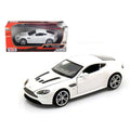 1/24 by Car White Aston Pearl Martin V12 Diecast Vantage Model Motormax