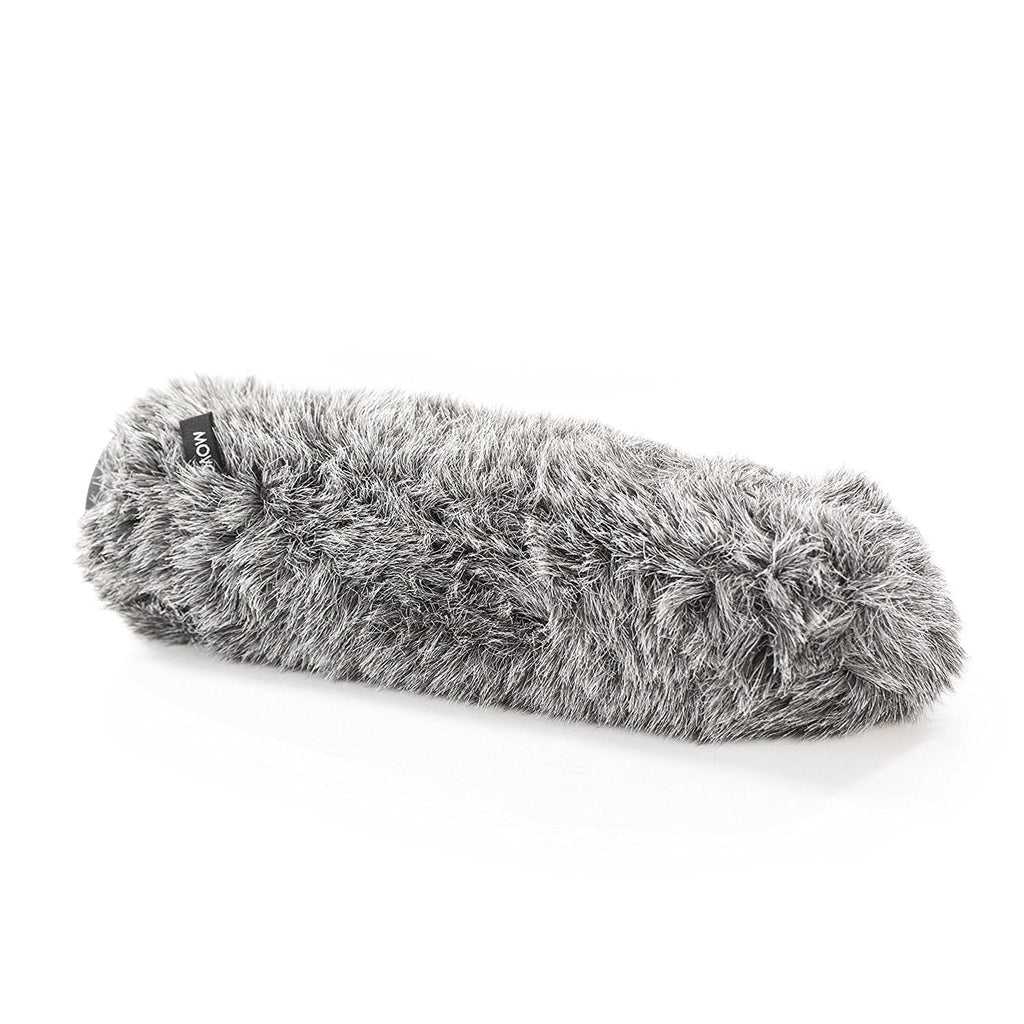Dark Furry Windscreen 10.6" [27cm] Rigid - And Up Movo Microphones To 18-23mm In Long Gray For Ws-g270 Diameter
