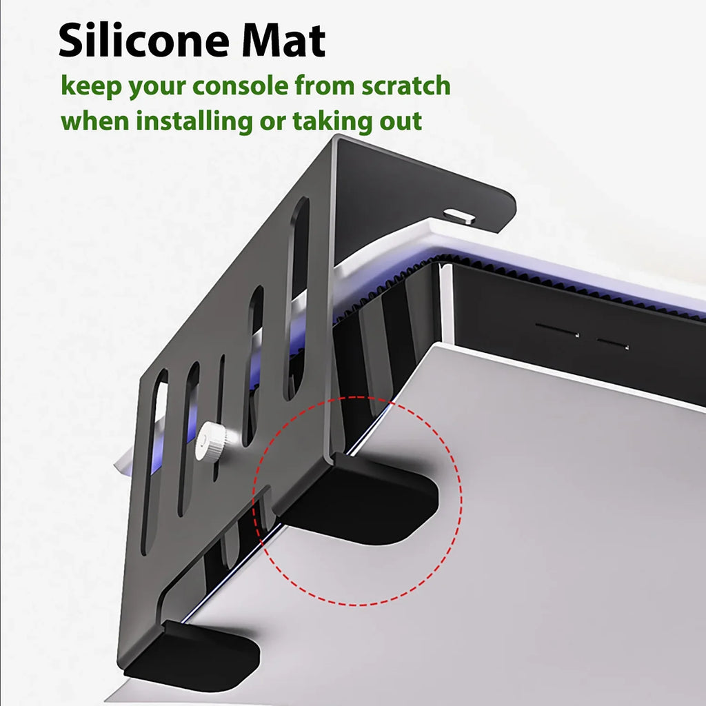 Strong Space Liboer Save Mounting, PS5 Under Desk Black fabric, for Console, Metal Holder