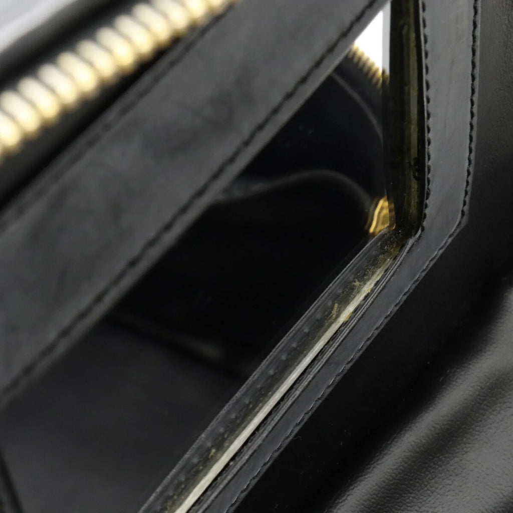 (Fair) Mark Matelasse Leather Shoulder Coco Bag Vanity Pre-Owned Handbag Black
