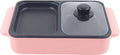 Steel Non-Stick Pot in Electric Barbecue (Pink) Pan, Hotpot Hot 1 Barbecue 2 MONIPA Stainless Portable Pan Grill