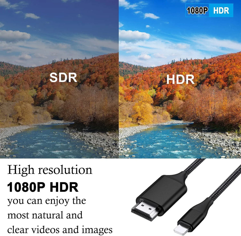 Digital Sync Compatible Video Screen Connector Adapter for HDMI 1080P 2m AV HDMI HDTV Cable iPhone Cable Upgraded