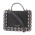 2WAY punching hardware handbag drive (Good) grommet pink Patternson black Spade Maisy WKRU5899 shoulder gold Pre-Owned beige leather bag Kate
