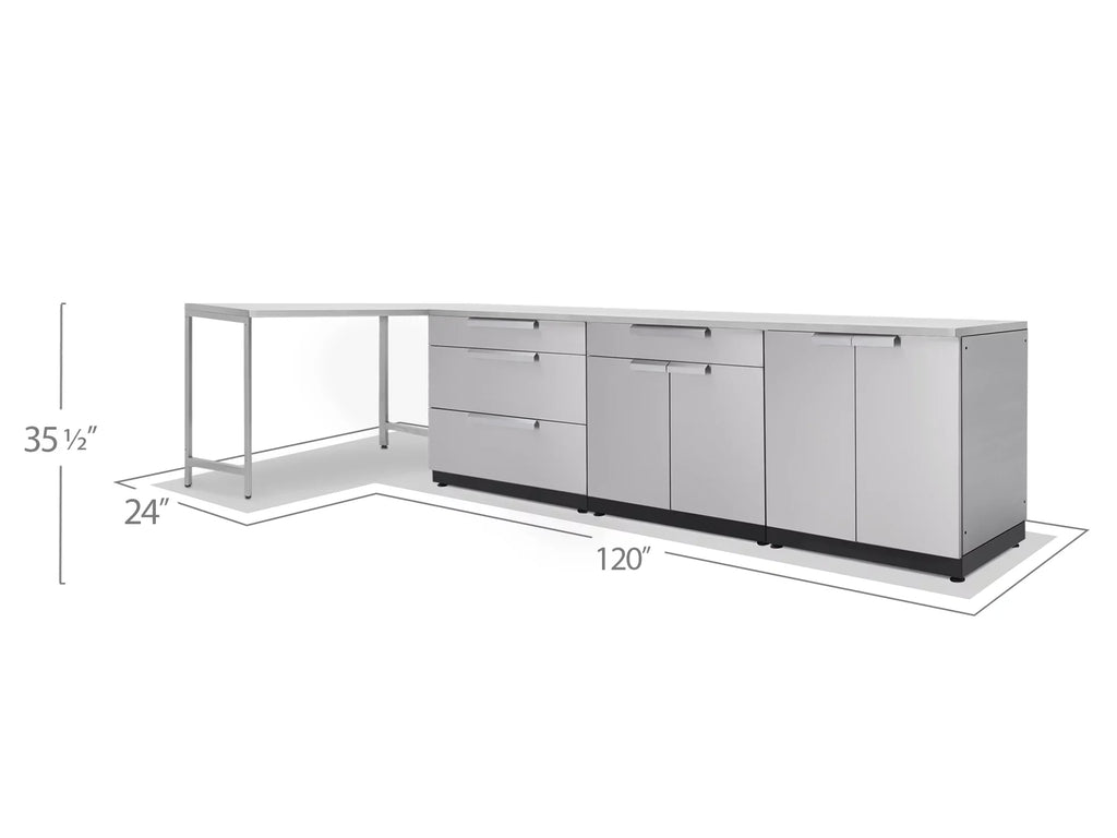 Cabinet 5 Steel in Stainless Countertops with exterior Set Piece Kitchen