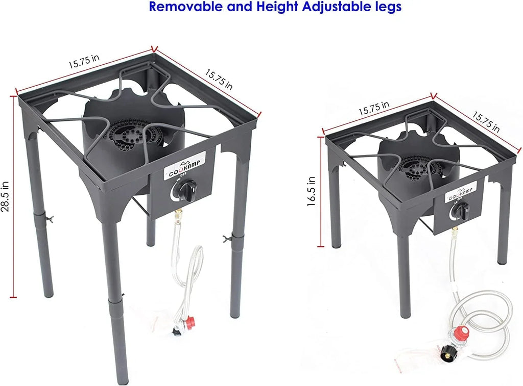 Regulator Steel Banjo Adjustable (1-Burner) exterior Stove PSI Height. 0-20 Hose Camp with and Braided Adjustable High Pressure