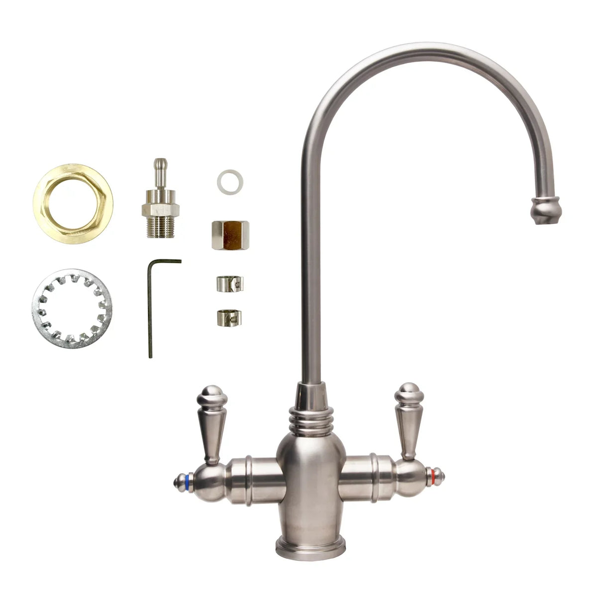 Arlington Hot Instant Osmosis APEC Cold Brushed Nickel 2-Handle Faucet Dispenser Drinking Reverse in liquid and