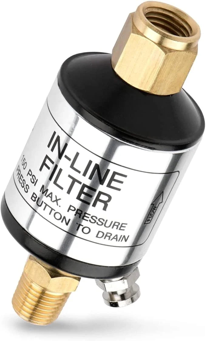 150 Outlet Pneumatic | Air Tool | NPT and Performance, Protect Separator | of Line Inlet | liquid 1/4" and for 30253A Black Optimize Oil Lifespan and Tools PSI Compressor Accessory NEIKO Air Air |