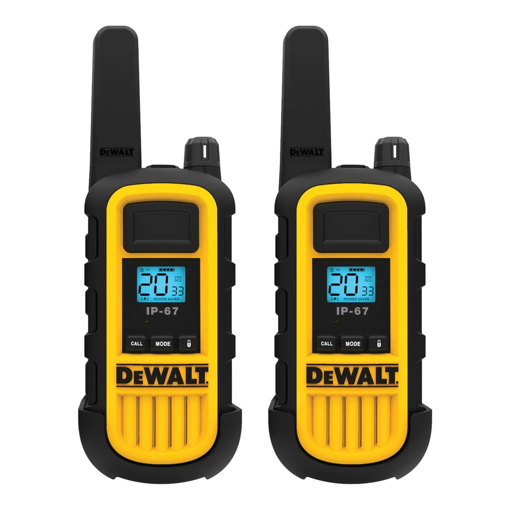 and DXFRS800B, Yellow DXFRS800-BCH6B Walkie-Talkie Black, Business 6 Bundle, DEWALT FRS Heavy-Duty Pack, 2-Watt