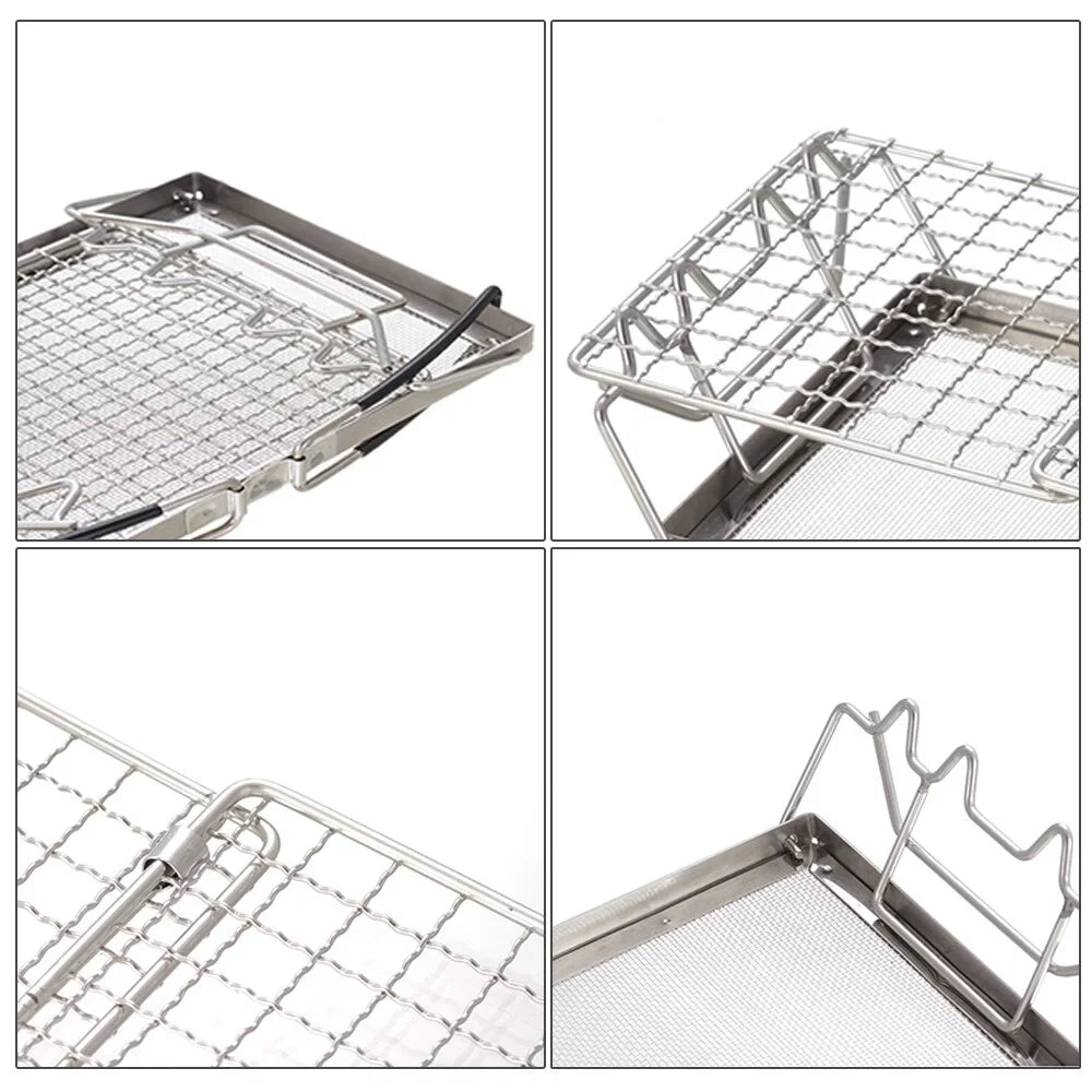 Stove Steel FlyFlise Picnic Toaster for Camp Folding Bread Toaster Backpacking Stainless Camping Rack