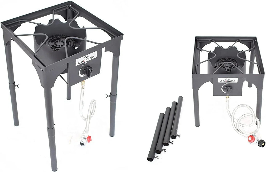 Regulator Steel Banjo Adjustable (1-Burner) exterior Stove PSI Height. 0-20 Hose Camp with and Braided Adjustable High Pressure