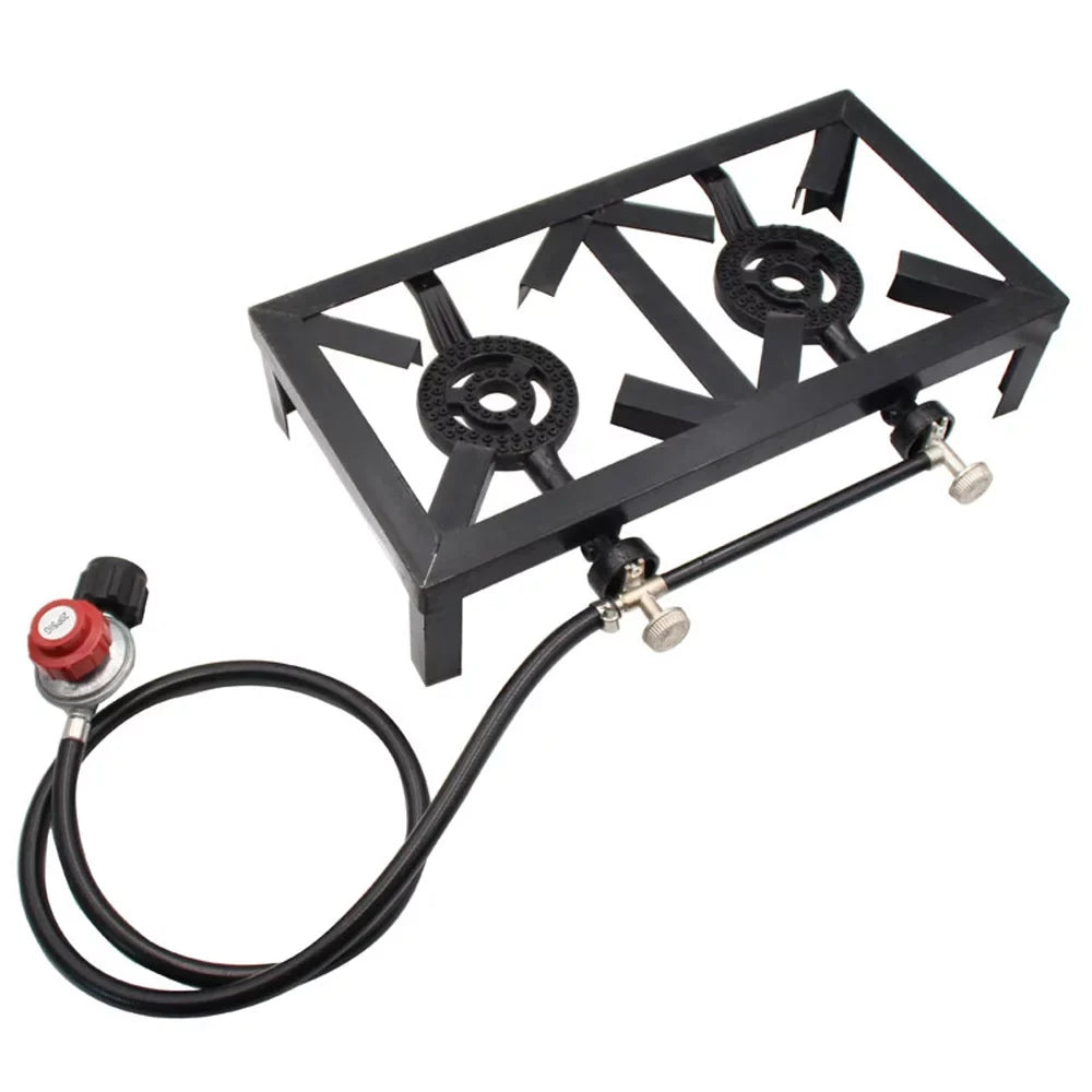 Iron Cooking for Stove Lixada Propane Camping Gas dimension Patio Standard Double BBQ Cast