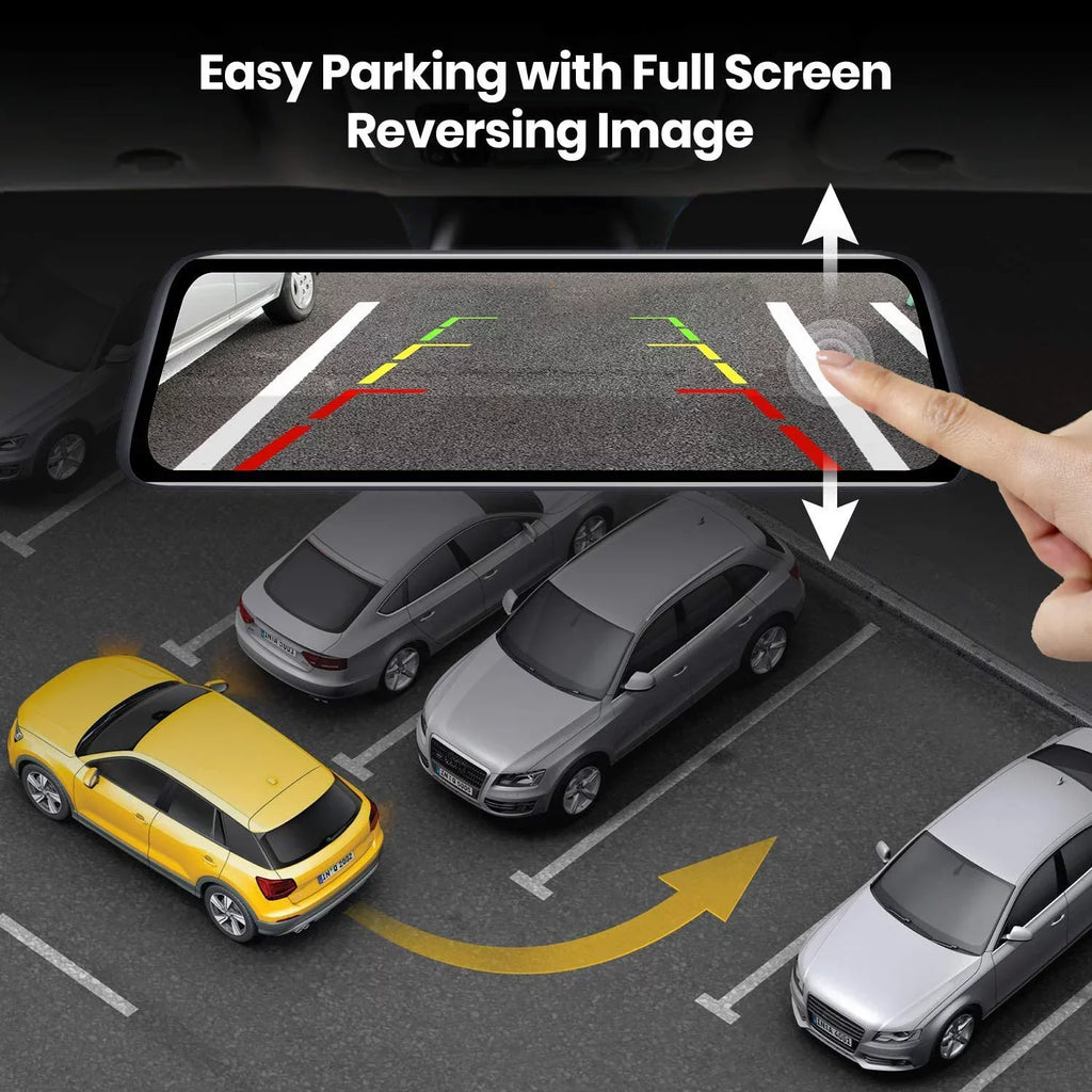 Camera(V5 Cam, Dash Look Night Mirror Screen Auto-Vox Monitor Touch Rear OEM Backup View Camera Car 1080P Dual PRO) Mirror Camera 9.35'' Vision Super