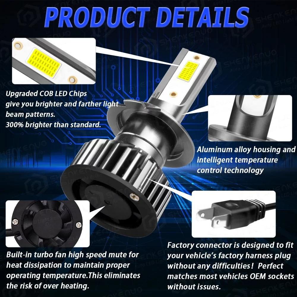 H7 2018 Super BMZONCC Beam LED Outlander Combo Headlight for Bulbs 2019 Bright High/Low 2017 Mitsubishi 9005