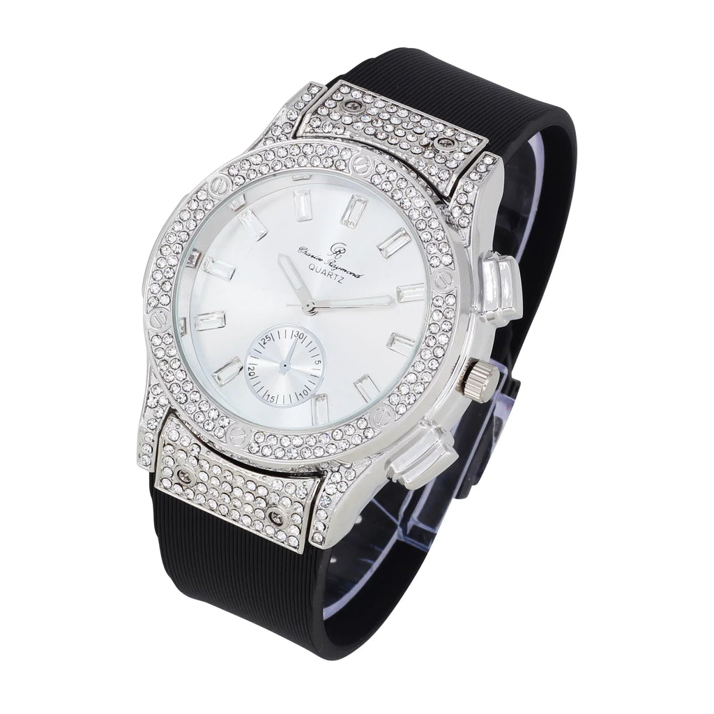 Watch ST10311 Kite Hip w/Cuban (8, Bling Chain Ring Out SLV) - ASIN: & B0CHF5CL34 SB It's GJM13 Hop Bracelet, Earrings Set Lit! Bling-ed Jewerly &