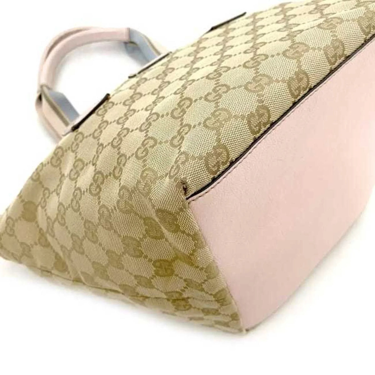 (Good) Pink Tote Blue Women's Beige 131228 Pastel Handbag GG Canvas Pre-Owned Leather Bag