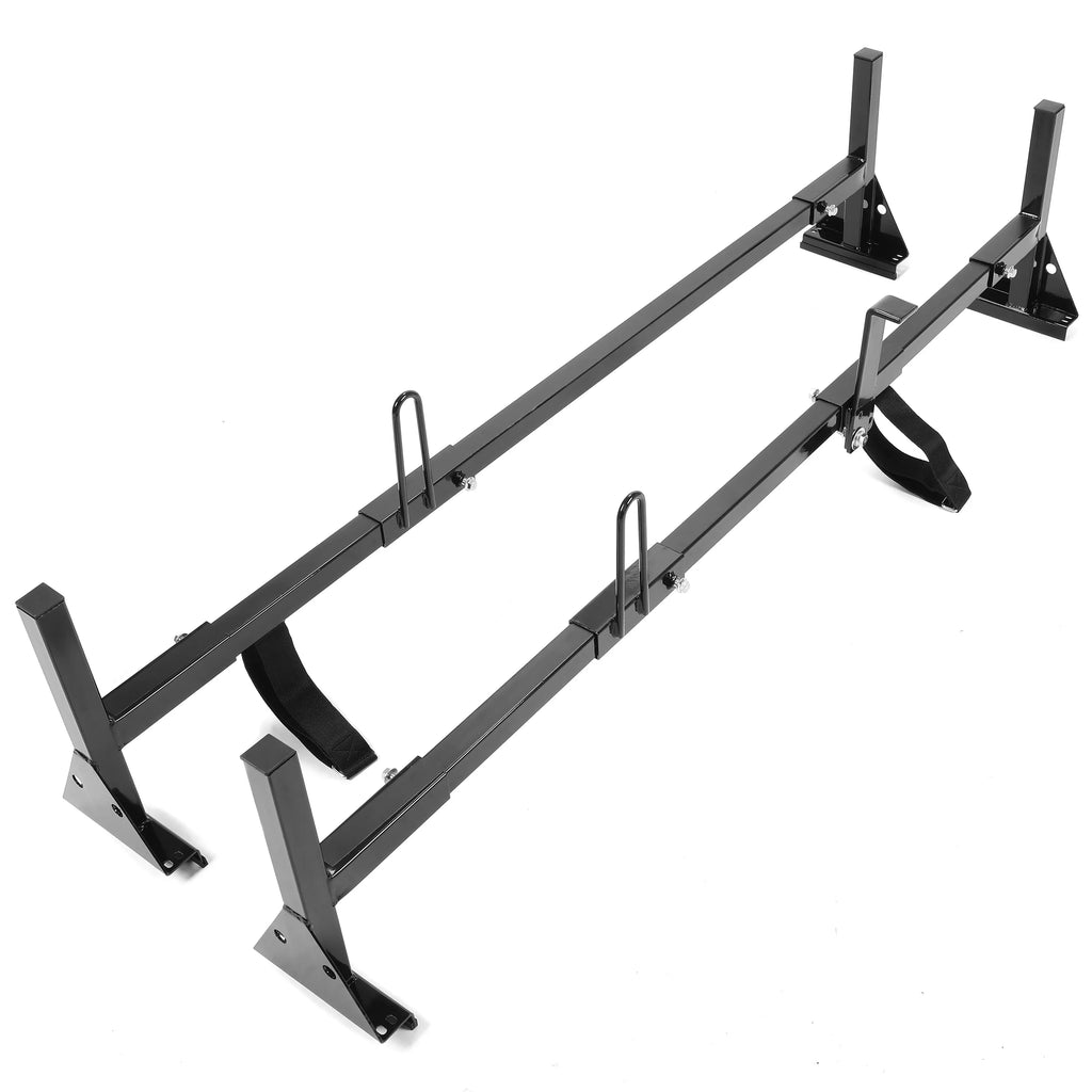 Vans Kojem for Express Universal Steel Adjustable 68"-75" Mount GMC Rack Rack Savana Bars E-Series Roof Chevy Ladders Full-dimension 2 Carry
