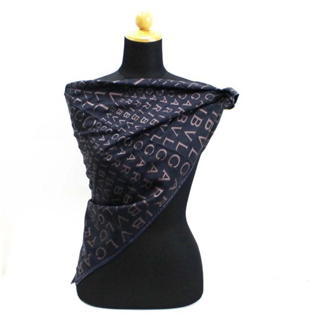 Bvlgari Silk Pre-Owned Black Pattern (Good) | Ladies Scarf Mania Muffler BVLGARI