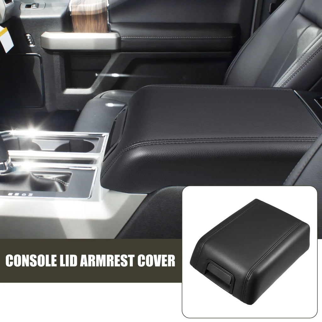 Lid Box Console Black F-150 2004-2008 Protector Cover Armrest Seat Center Car for Faux Leather