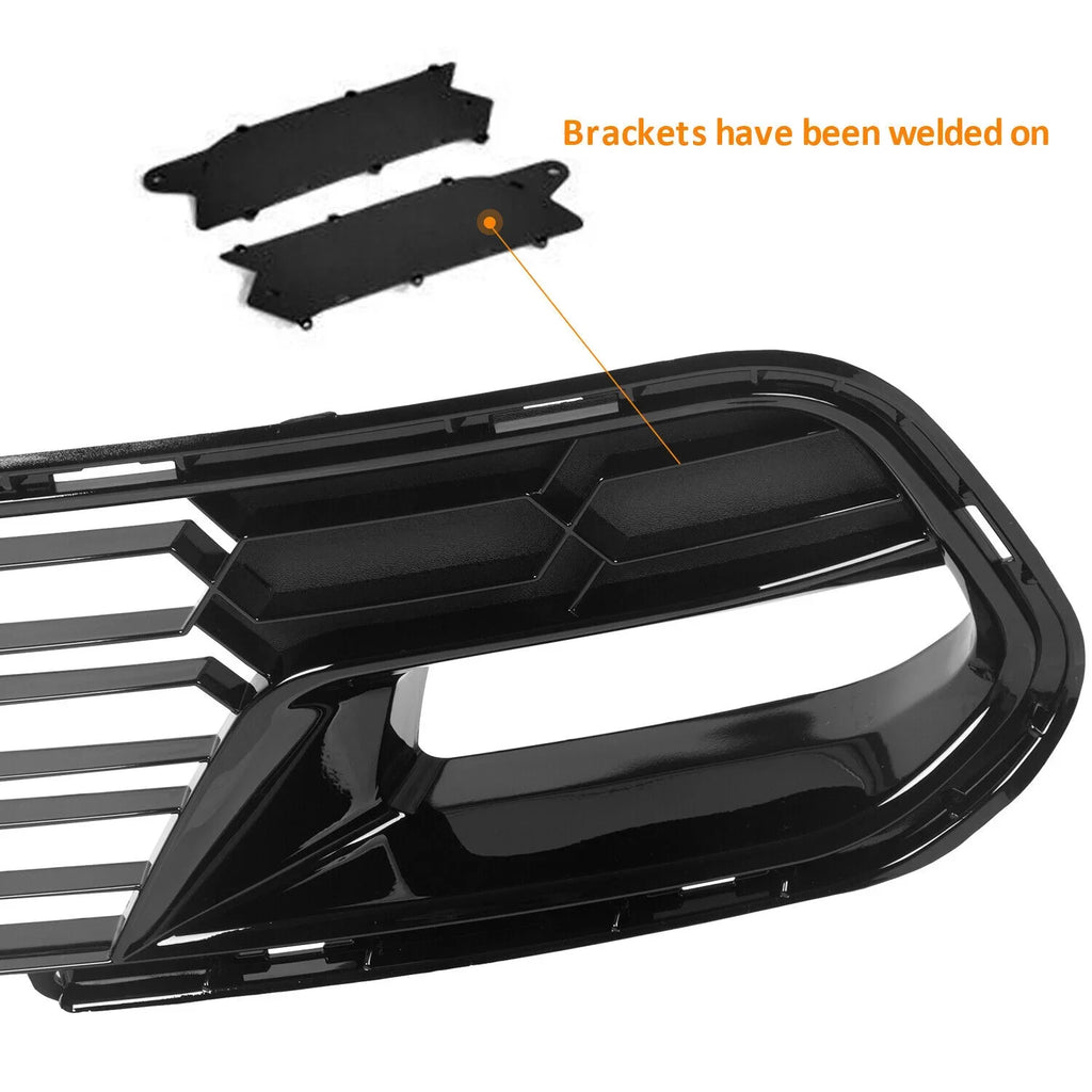 C7 Front Corvette Painted Cover Camera Bracket) Lower Kojem Z06 All Front Glossy Models (W/O design Black 2014-2019 Bumper Plastic Chevrolet Grille for
