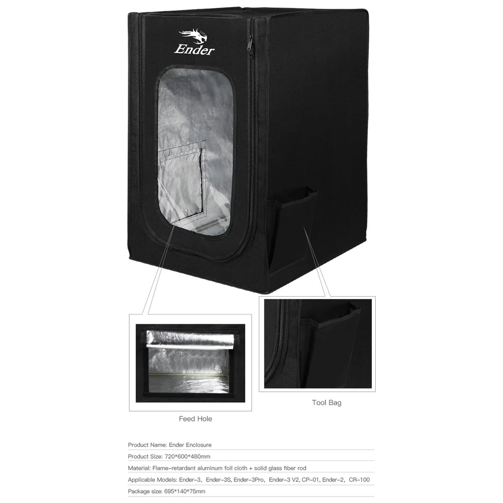 for Ender-3/Ender-3S CP-01/ Heating Ender-3pro/Ender-3 Temperature Fireproof Box Enclosure Printer V2/ Heating dimension Suzicca Ender-2/CR-100 for Covers Tent Constant 3D Waterproof Printer Detachable