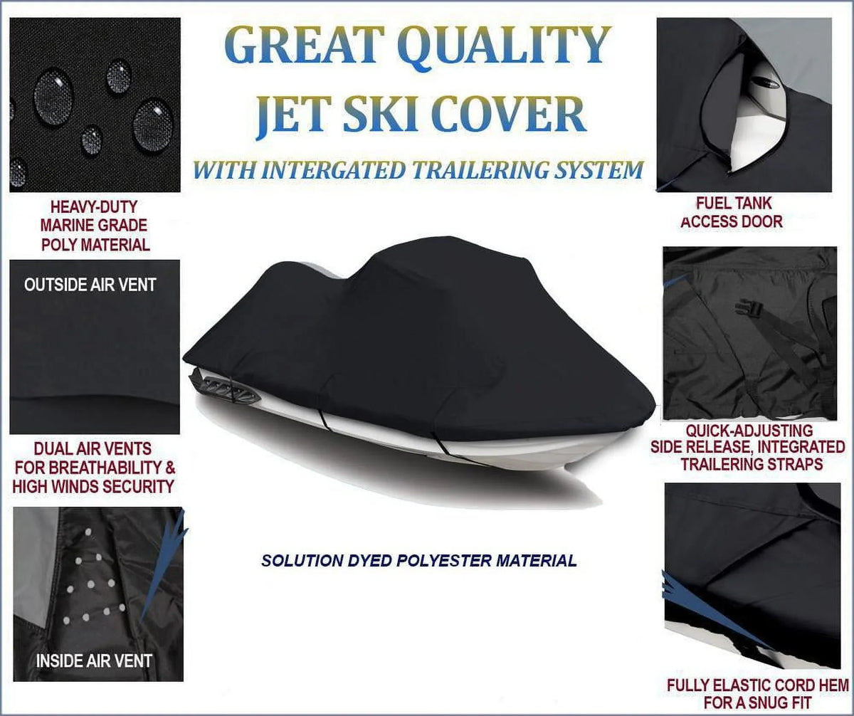 BLACK Cover Doo Sea Sea-Doo Jet 2004 VTCE 4-TEC 600D Compatible PWC GTX for JET Watercraft SKI Cover 2003 Ski 2005