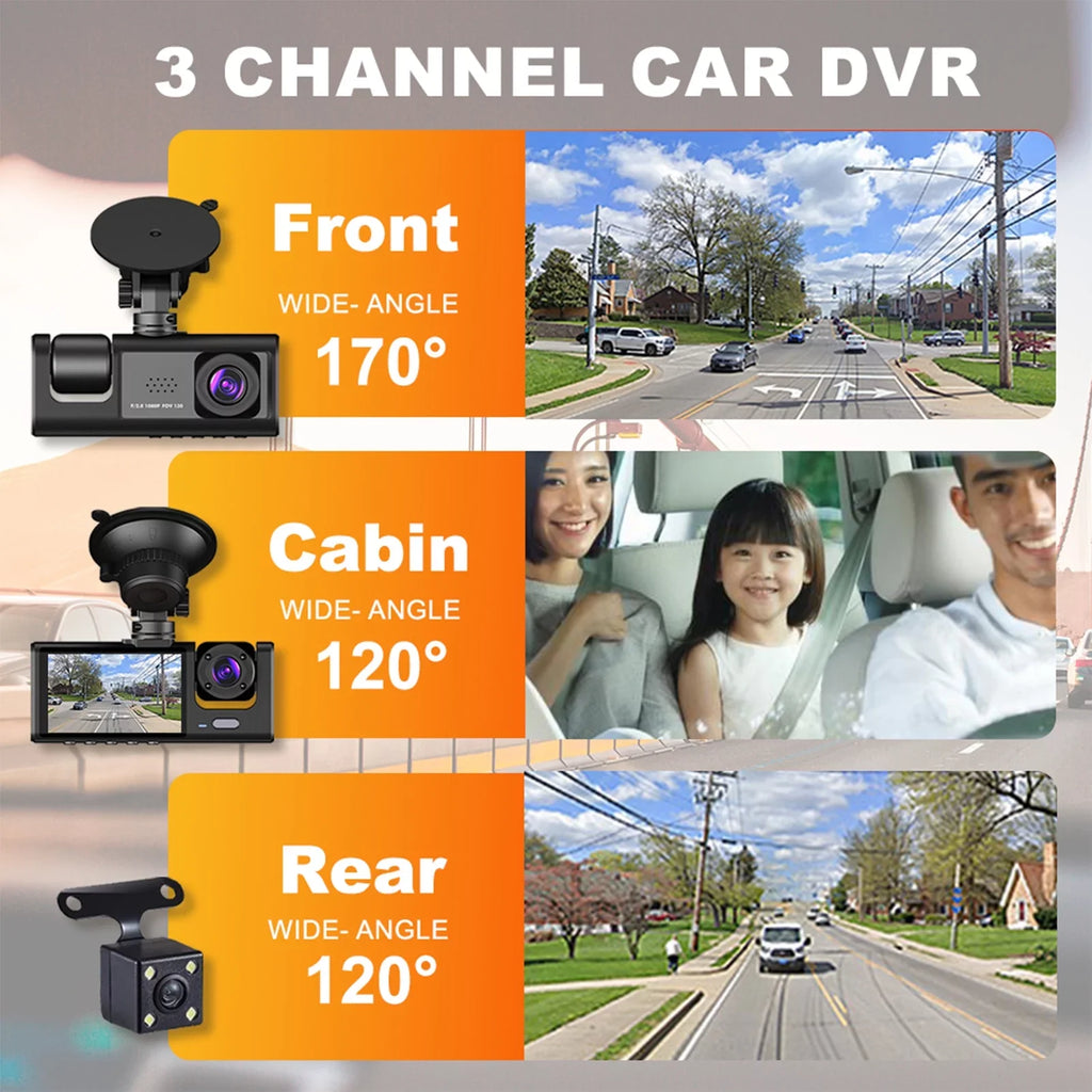 Auto Camcorder, 3 Video Safety Car Cameras, with Dash Driving Nebublu Recorder Recording Camera