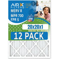 MERV Comparable Rating, 5 Pack of AIRX CLEAN AIR. 20x20x1 in MPR FILTERS 8 Furnace WICKED Air 700 USA FPR Made 12 by - Filter Filters & to