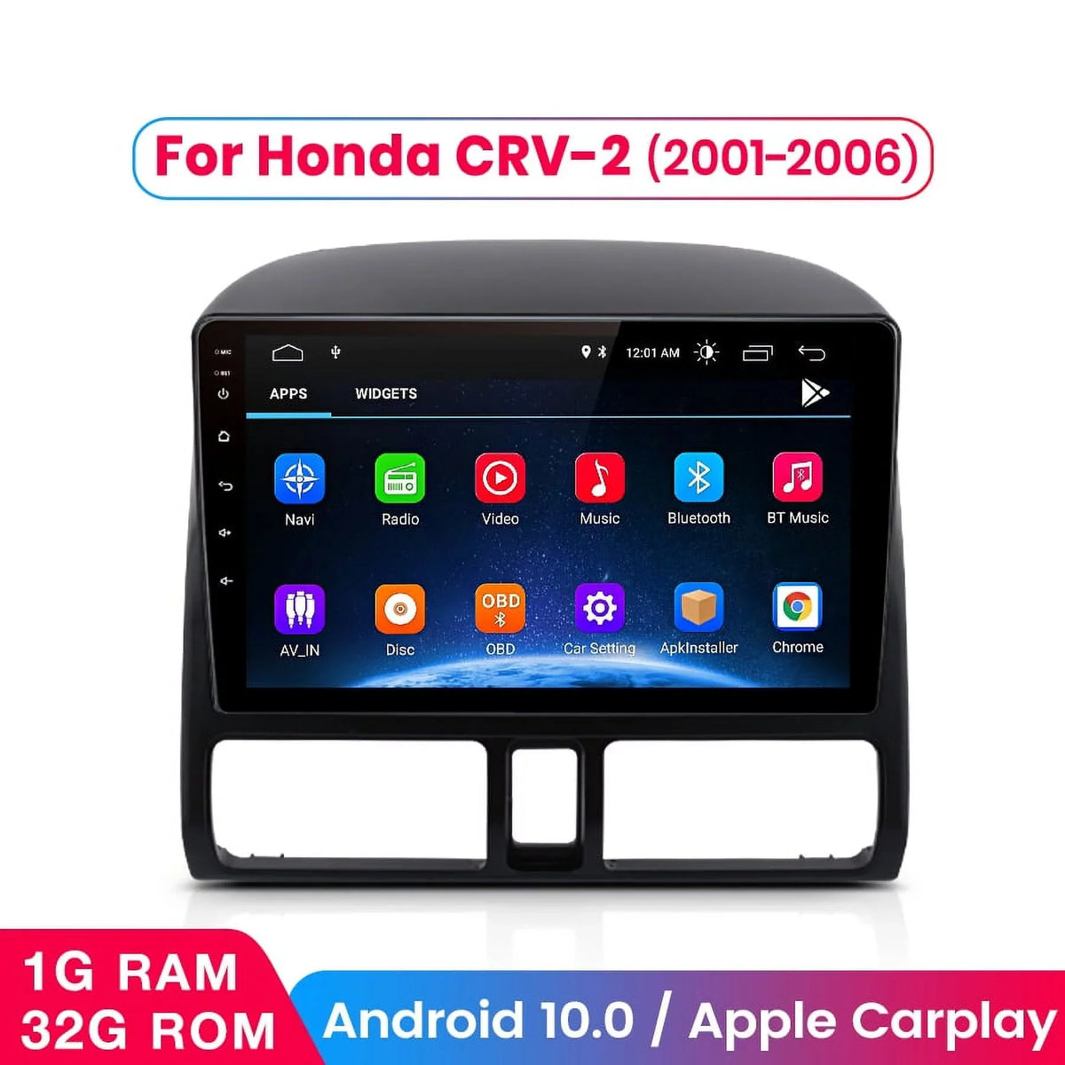 Navigator 2001 GPS WiFi for Screen 2003 CRV 2002 Radio 2004 Car Honda Touch Mirror Android 9 Inch 2005 FM 2006,1+32GB Bluetooth Link Auto with Carplay AWESAFE Radio Stereo