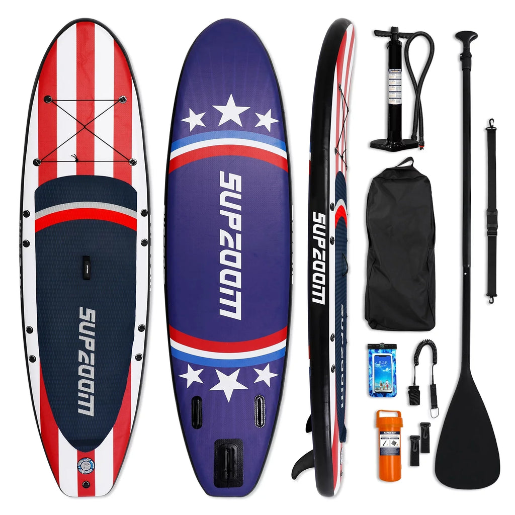 Paddle Kit Skill SUP Up Bag, Hand Waterproof Levels SUPZOOM Leash, ISUP for Travel Inflatable 10'6×32"×6" Pump, with Stand Everything Big All Board, Repair Star Paddle, Included Backpack,